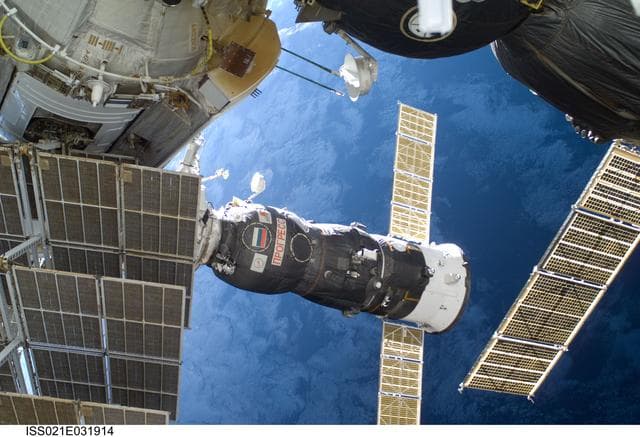 NASA image: Exterior view of the ISS taken during EVA3