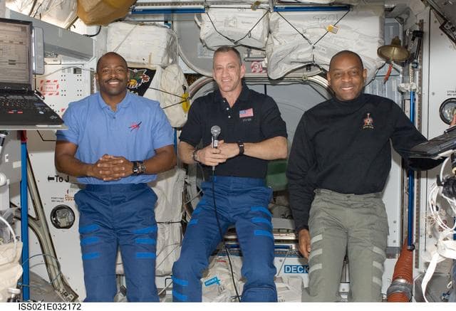 NASA image: STS-129 Crew Members in the Node 2
