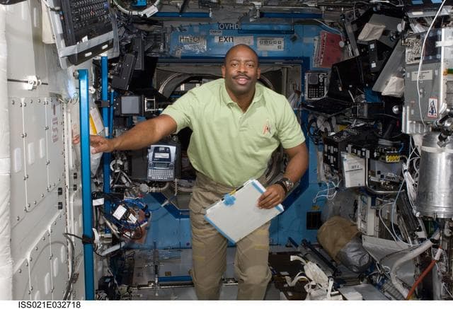 NASA image: View of Expedition 21/STS-129 Crew Members in the US Lab