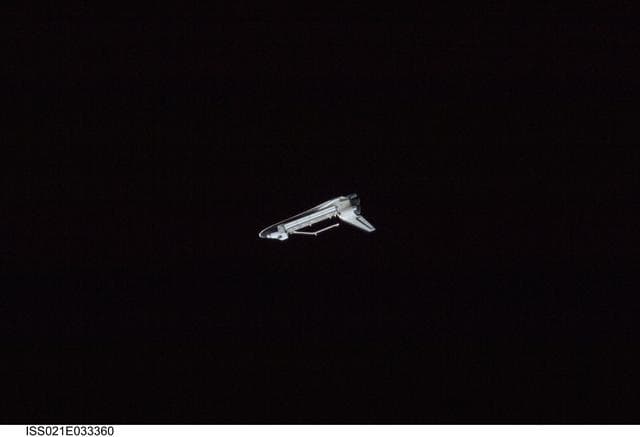 NASA image: View of Atlantis as it leaves the ISS