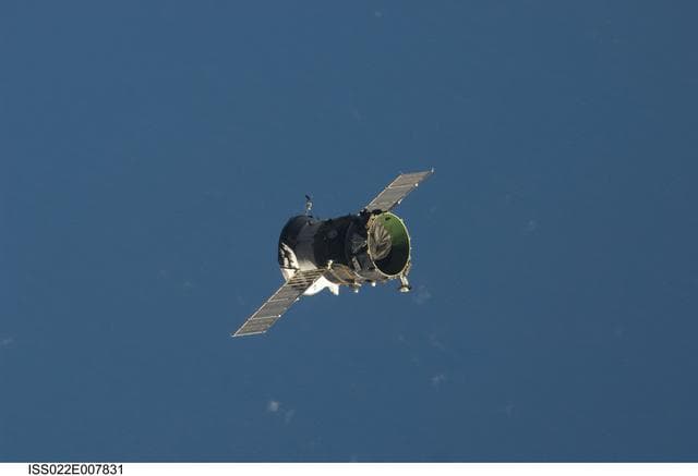 NASA image: Propulsion Compartment of the Poisk MRM2 departs from the ISS