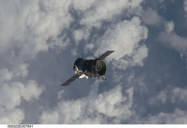 NASA image: Propulsion Compartment of the Poisk MRM2 departs from the ISS