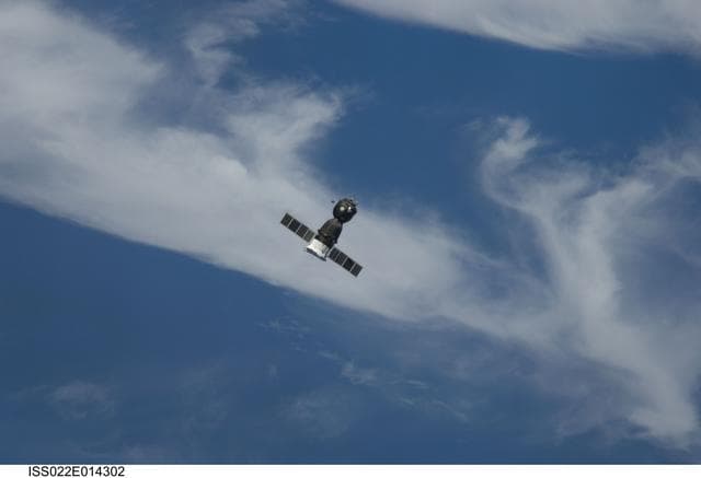 NASA image: Soyuz TMA-17 Spacecraft approaching the ISS during Expedition 22