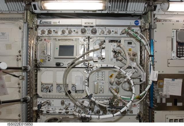 NASA image: Survey view of EXPRESS Rack 4 in the JPM during Expedition 22