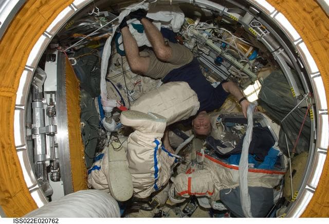 NASA image: Creamer in the Pirs DC-1 during Expedition 22