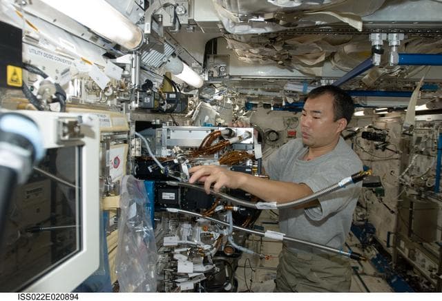 NASA image: Noguchi removes the FPEF MI in the JPM during Expedition 22