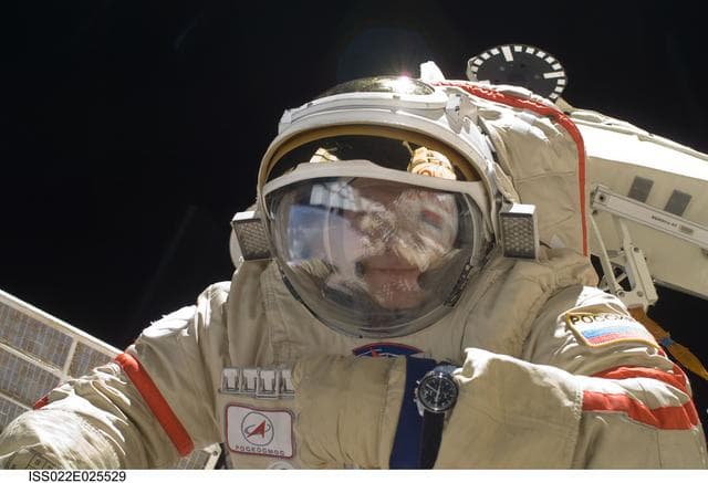 NASA image: Kotov works to setup the Mini-Research Module 2 (MRM2) during EVA 24