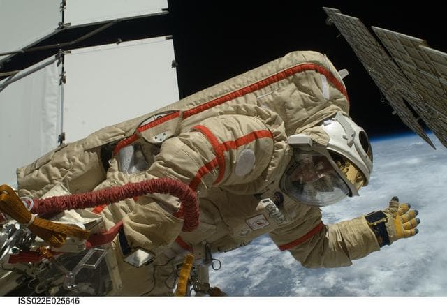 NASA image: Kotov during EVA 24