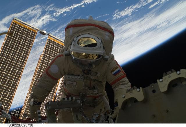 NASA image: Kotov during Russian EVA 24