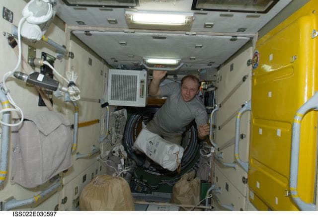 NASA image: Kotov in the FGB during Expedition 22
