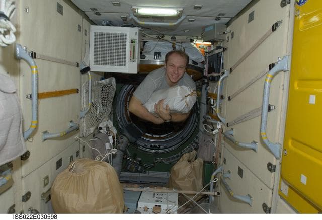 NASA image: Kotov in the FGB during Expedition 22