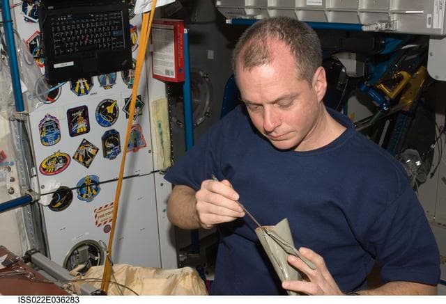 NASA image: Creamer in the Node 1 during Expedition 22