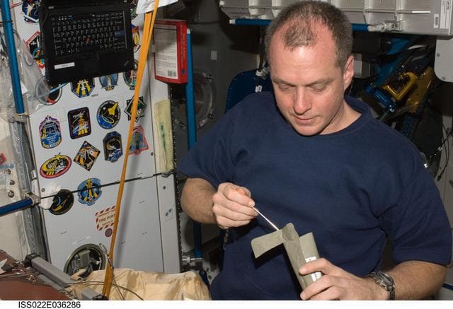 NASA image: Creamer in the Node 1 during Expedition 22