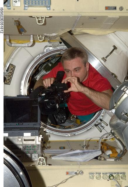 NASA image: Suraev takes photo in the SM Transfer Compartment during Expedition 22