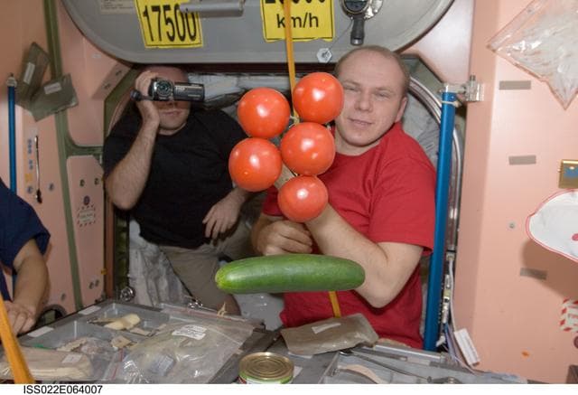 NASA image: Kotov and Suraev in the Node 1 during Expedition 22