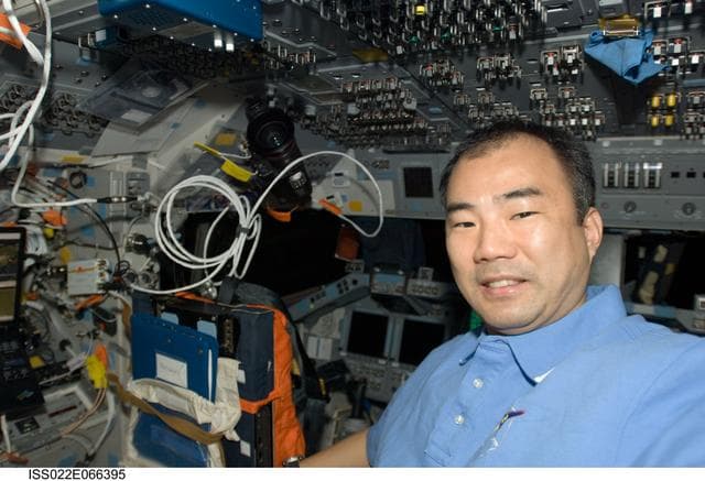 NASA image: Noguchi in the FD on STS-130 Space Shuttle Endeavour during Joint Operations