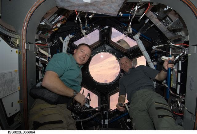 NASA image: Virts and Williams in the Cupola Module during Joint Operations