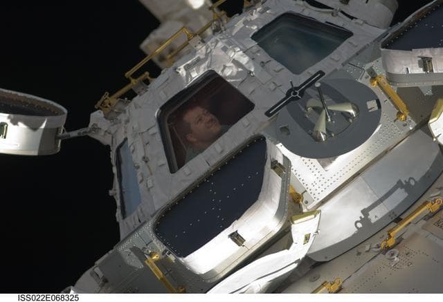NASA image: Patrick at the Cupola Module window during Joint Operations