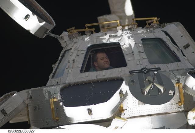 NASA image: Patrick at the Cupola Module window during Joint Operations