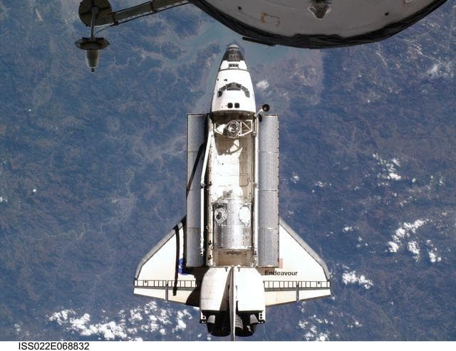 NASA image: STS-130 Space Shuttle Endeavour after departure from the ISS