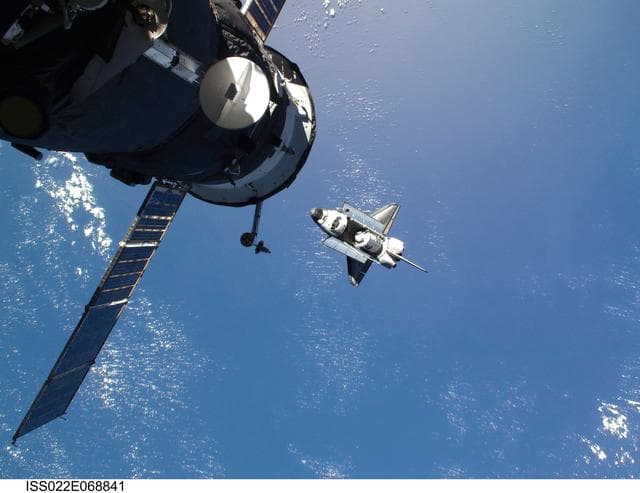 NASA image: STS-130 Space Shuttle Endeavour after departure from the ISS