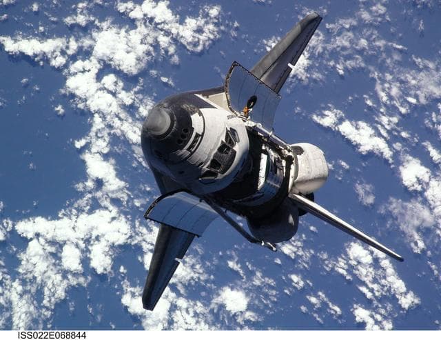 NASA image: STS-130 Space Shuttle Endeavour after departure from the ISS