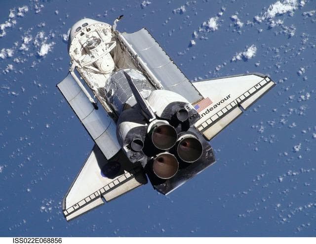 NASA image: STS-130 Space Shuttle Endeavour after departure from the ISS