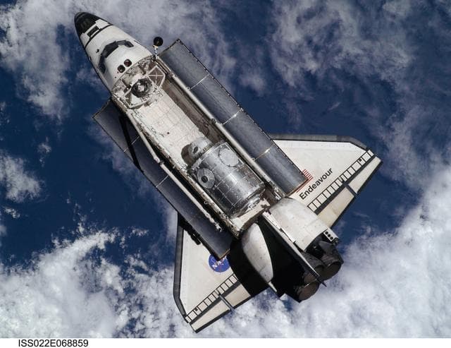 NASA image: STS-130 Space Shuttle Endeavour after departure from the ISS