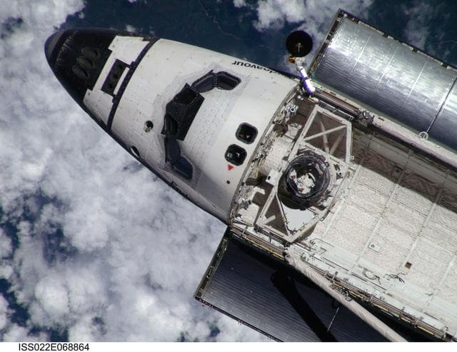 NASA image: STS-130 Space Shuttle Endeavour after departure from the ISS
