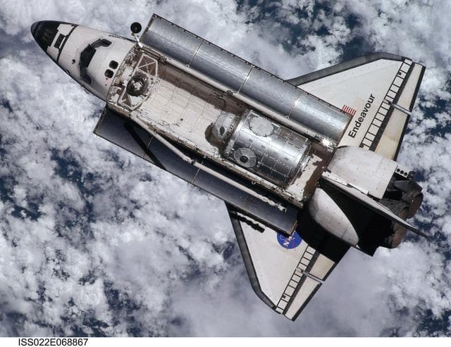 NASA image: STS-130 Space Shuttle Endeavour after departure from the ISS