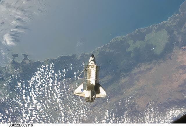 NASA image: STS-130 Space Shuttle Endeavour after departure from the ISS