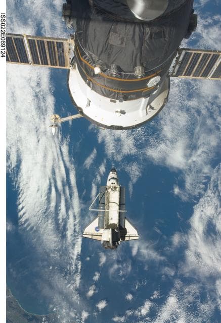 NASA image: STS-130 Space Shuttle Endeavour after departure from the ISS