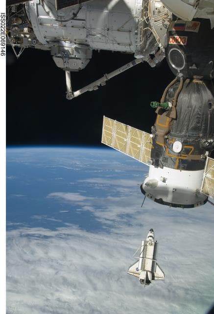 NASA image: STS-130 Space Shuttle Endeavour after departure from the ISS
