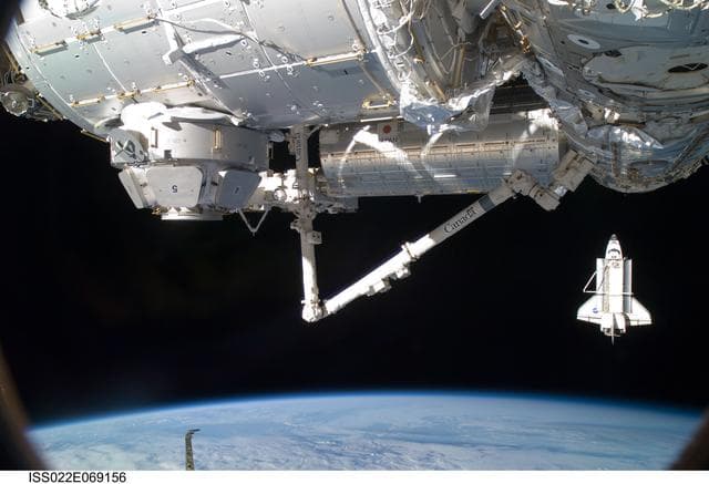 NASA image: STS-130 Space Shuttle Endeavour after departure from the ISS
