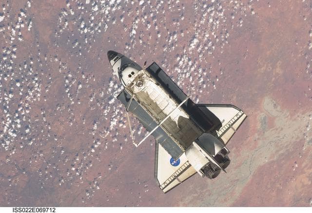 NASA image: STS-130 Space Shuttle Endeavour after departure from the ISS