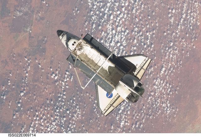 NASA image: STS-130 Space Shuttle Endeavour after departure from the ISS
