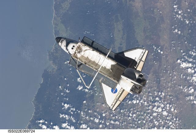 NASA image: STS-130 Space Shuttle Endeavour after departure from the ISS