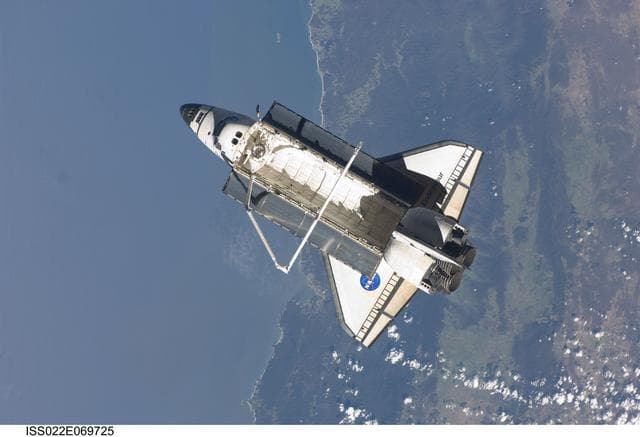 NASA image: STS-130 Space Shuttle Endeavour after departure from the ISS