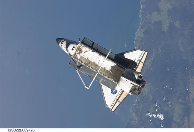 NASA image: STS-130 Space Shuttle Endeavour after departure from the ISS