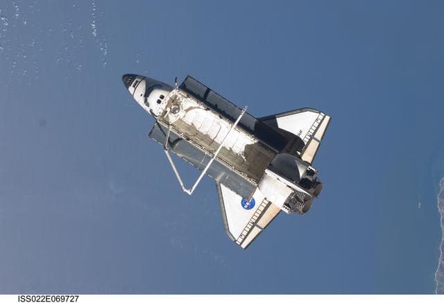 NASA image: STS-130 Space Shuttle Endeavour after departure from the ISS