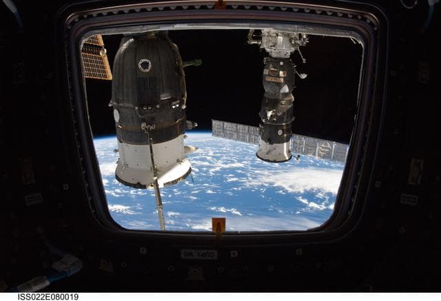 NASA image: Soyuz and Progress Spacecrafts during Expedition 22