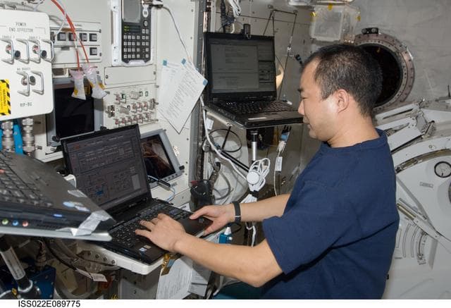 NASA image: Noguchi works on JEMRMS Limp Mode Transfer during Expedition 22