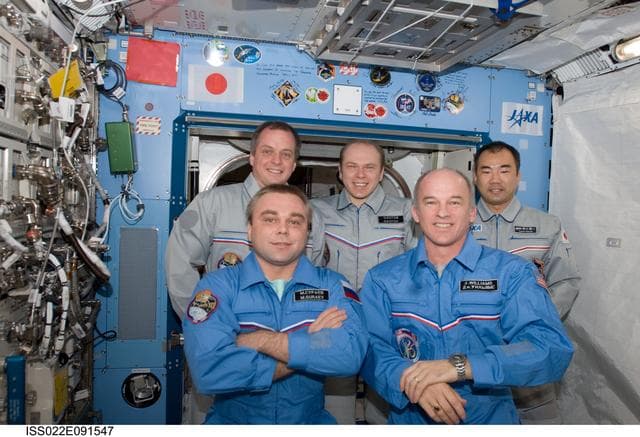 NASA image: Expedition 22 Crewmembers pose for photo during Expedition 22