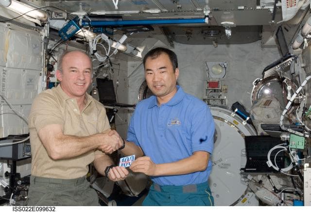 NASA image: Williams and Noguchi in the JPM during Expedition 22