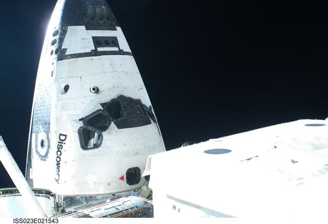 NASA image: Partial View of Discovery during EVA 2