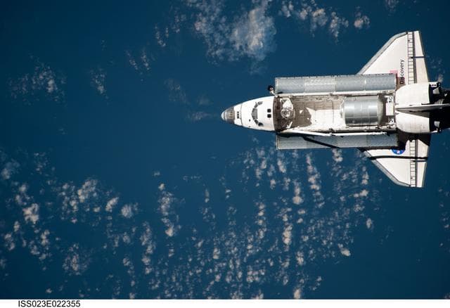 NASA image: Discovery and Payload on Approach to ISS during the STS-131 Mission