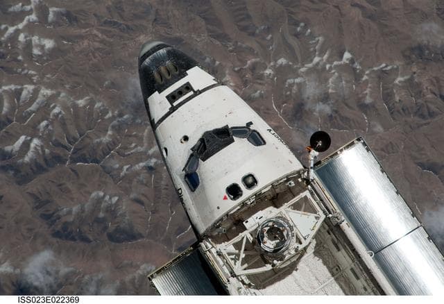 NASA image: Discovery on Approach to ISS during the STS-131 Mission