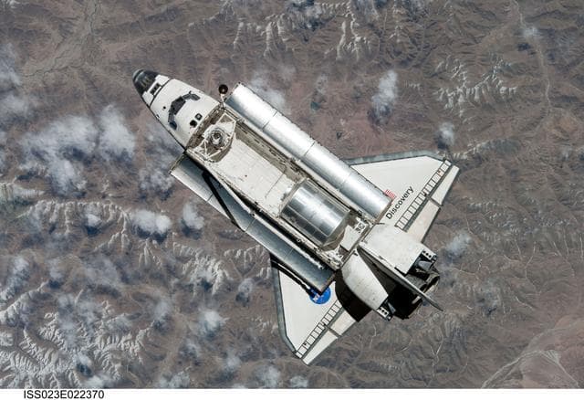 NASA image: Discovery and Payload on Approach to ISS during the STS-131 Mission