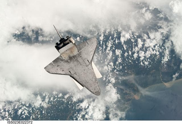 NASA image: Discovery on Approach to ISS during the STS-131 Mission