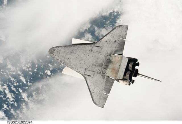 NASA image: Discovery on Approach to ISS during the STS-131 Mission